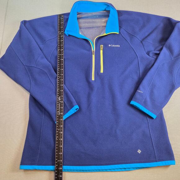 Columbia Omni-Heat 1/4 Zip Pullover Blue Mens Large Approx No Size Tag - Picture 4 of 16